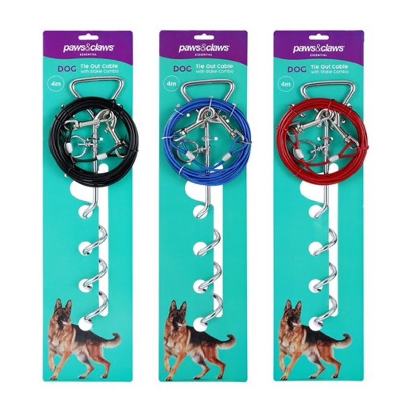 Tie Out Cable With Stake 4M