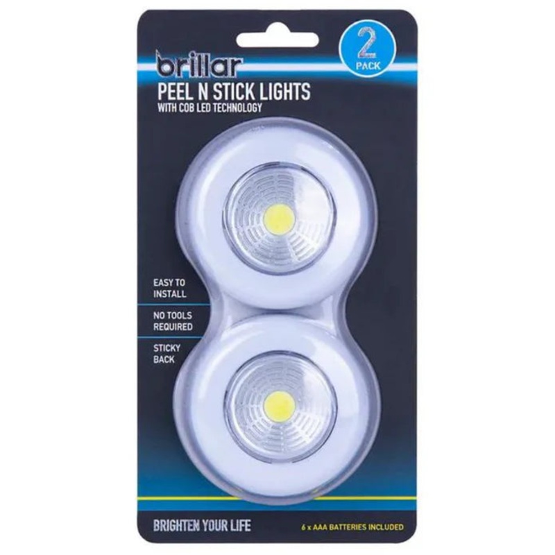 Brillar Wireless Peel N Stick Lights-Set Of 2