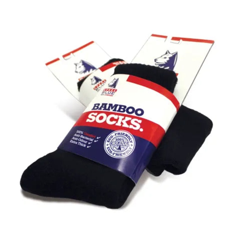 STEEL BLUE Bamboo Socks Black