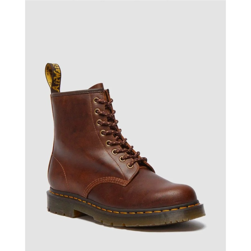 DR. MARTENS 1460 Slip Resistant 8 Eye Boot Dark Tan Parker Life Shield WP