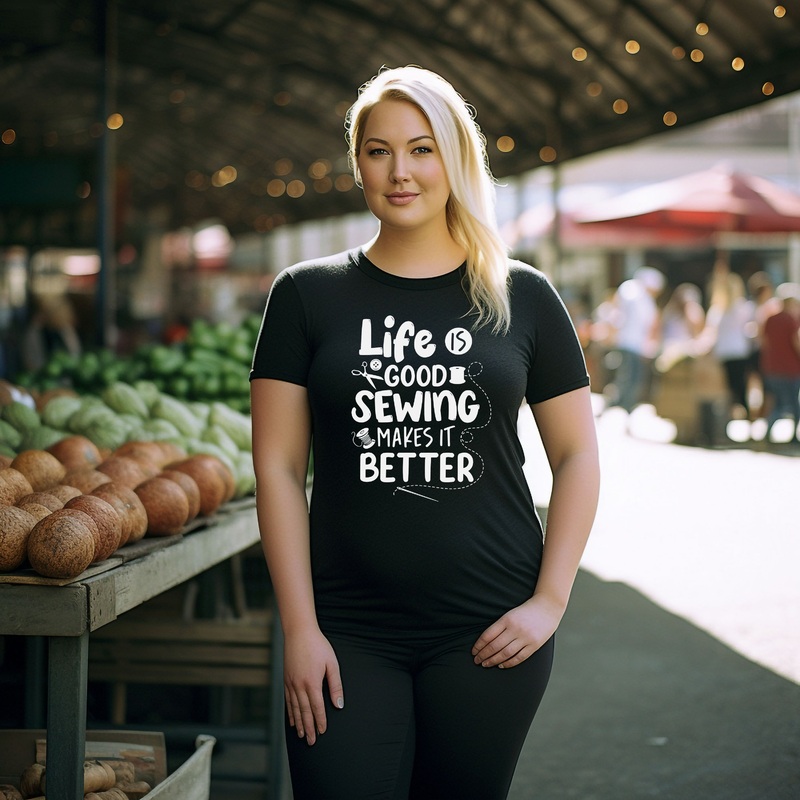 Life is Good Sewing Makes it Better | Short Sleeve Unisex Crew-Neck T-Shirt