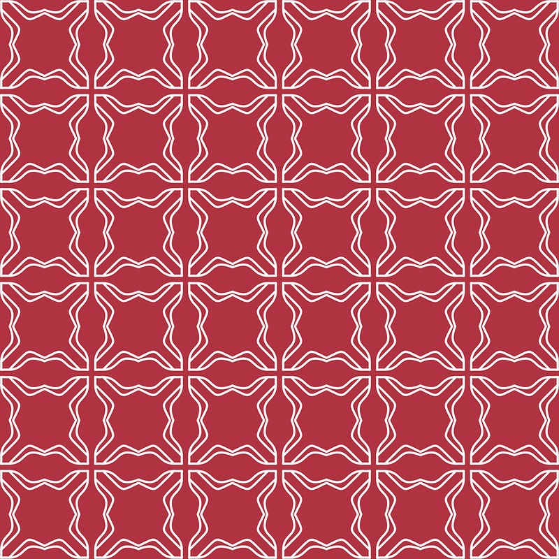 Red & White Geometric  100% Quilting Cotton Fabric by the Yard