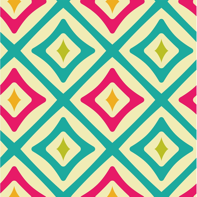 Retro Diamonds  100% Quilting Cotton Fabric by the Yard