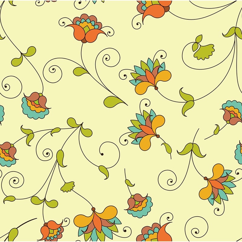 Retro Flowers  100% Quilting Cotton Fabric by the Yard