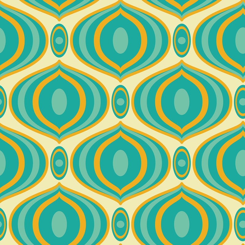 Retro Geo  100% Quilting Cotton Fabric by the Yard