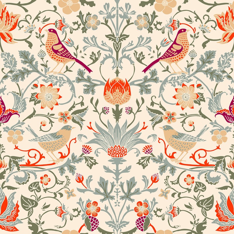 Renaissance Birds  100% Quilting Cotton Fabric by the Yard