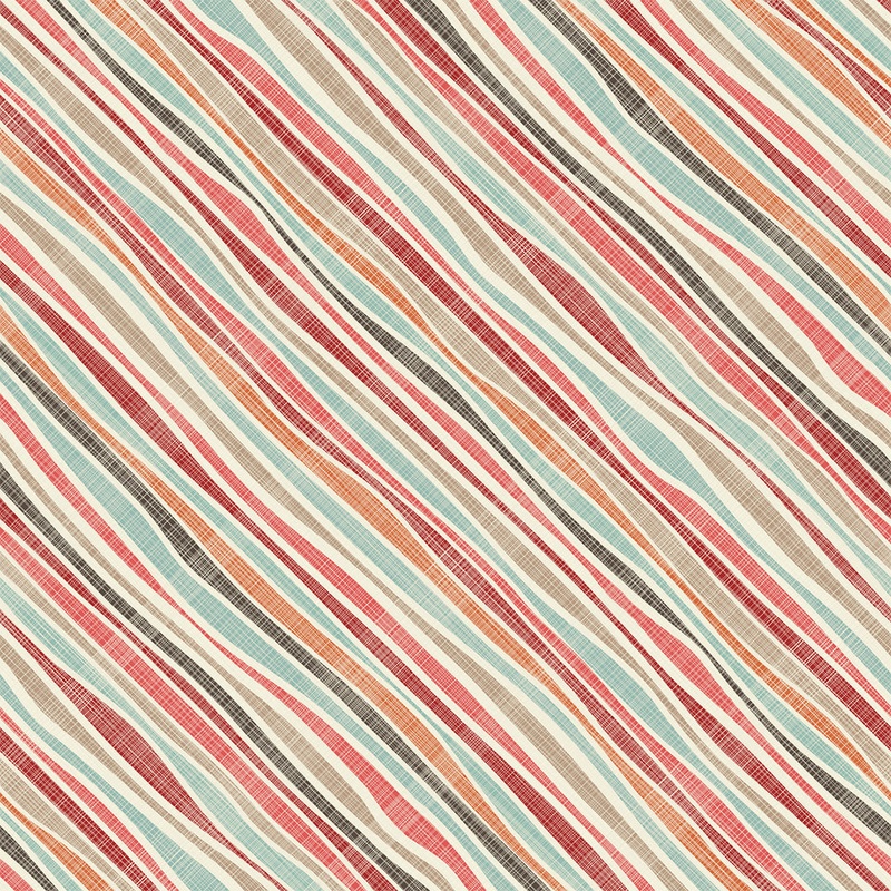 Retro Multi Streaks  100% Quilting Cotton Fabric by the Yard