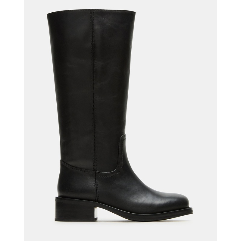 RIGGS BLACK LEATHER WIDE CALF