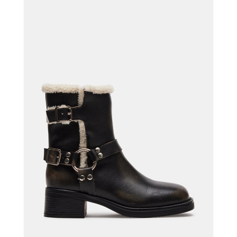BRIXTON FUR BLACK DISTRESSED