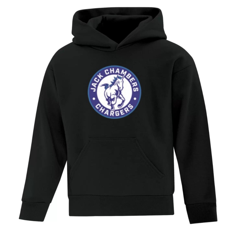 Cotton Fleece Hoodie – Circle Logo – Youth