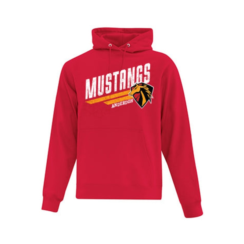 Cotton Fleece Hoodie – Mustangs – Youth