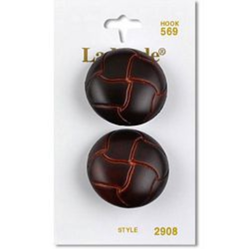 1 1/8 Brown Imitation Leather Buttons | LaMode