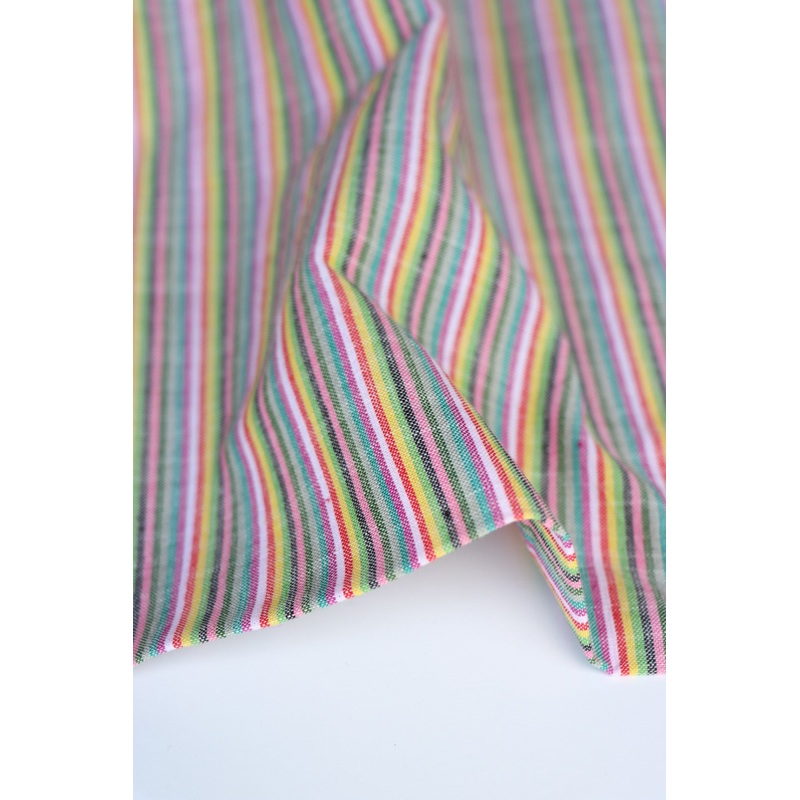 Rainbow Thin Vertical Stripe Handwoven Cotton