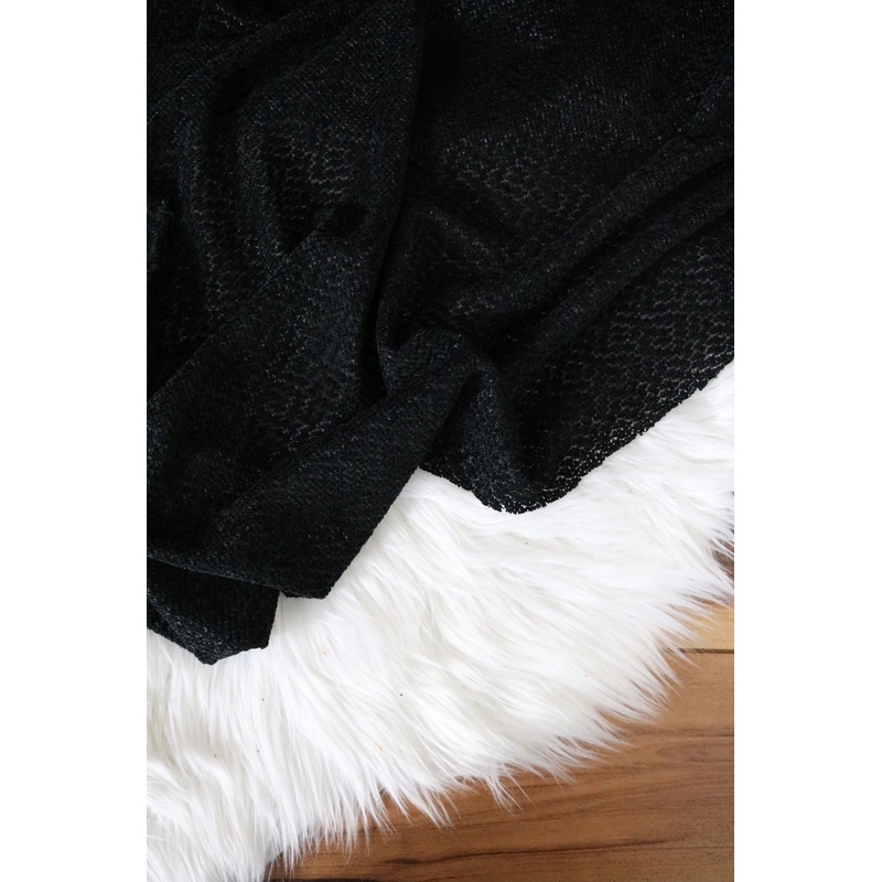 1YD PRECUT; Noir Hanfleur Chenille Sweater Knit