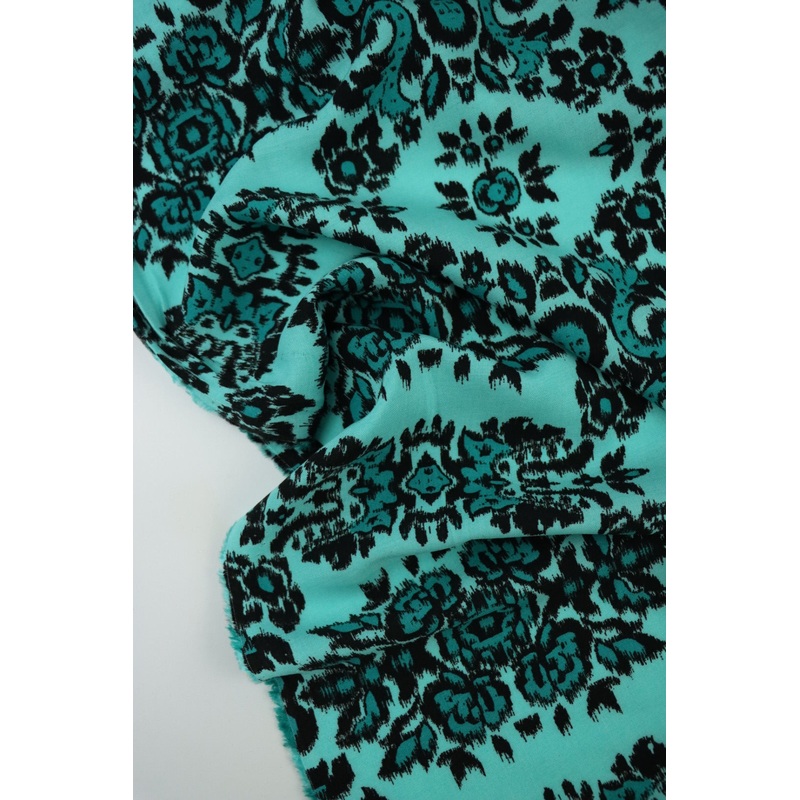 Tinsley on Aqua Rayon Challis