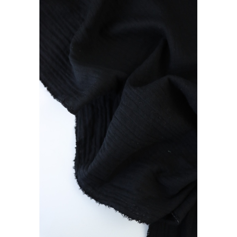 Black Cotton Double Gauze