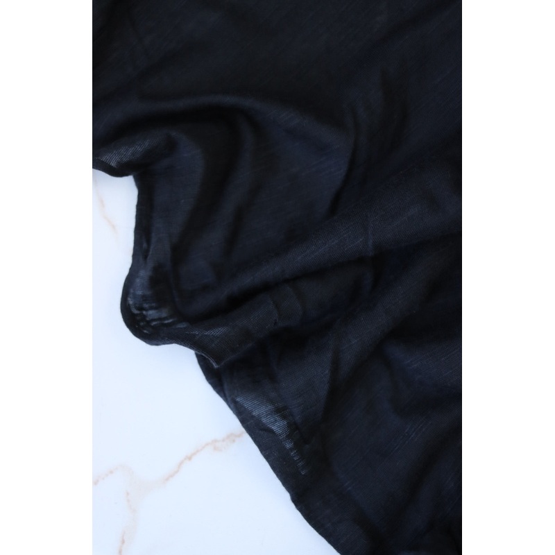 Black Cotton Modal Slub Jersey Knit