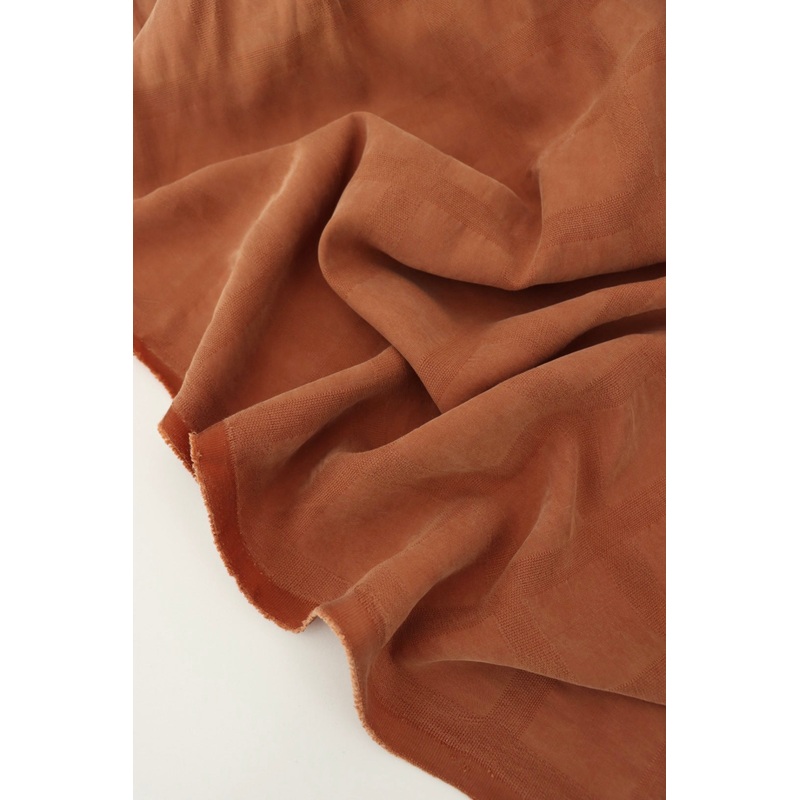 Pumpkin Spice Grenada Grid Sandwashed Cupro Tencel
