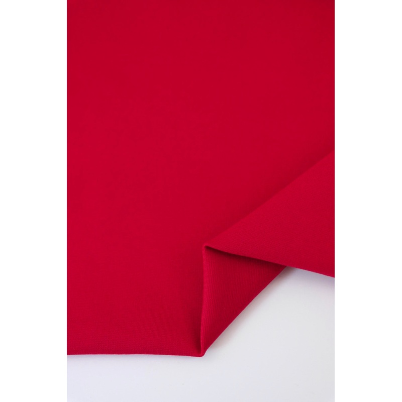 Bright Red Viscose Nylon Ponte