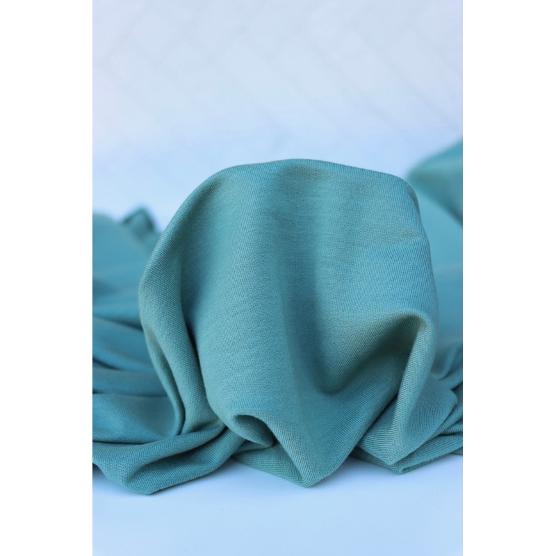 1YD PRECUT; Misty Teal K-Deer Tencel Spandex French Terry