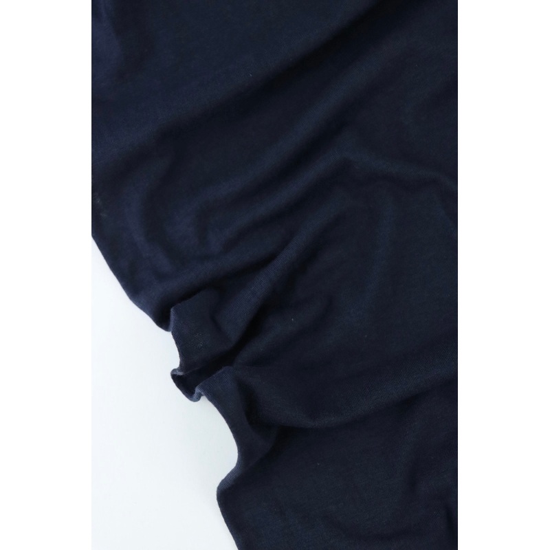 1YD PRECUT; Navy Lightweight Cotton Spandex Jersey
