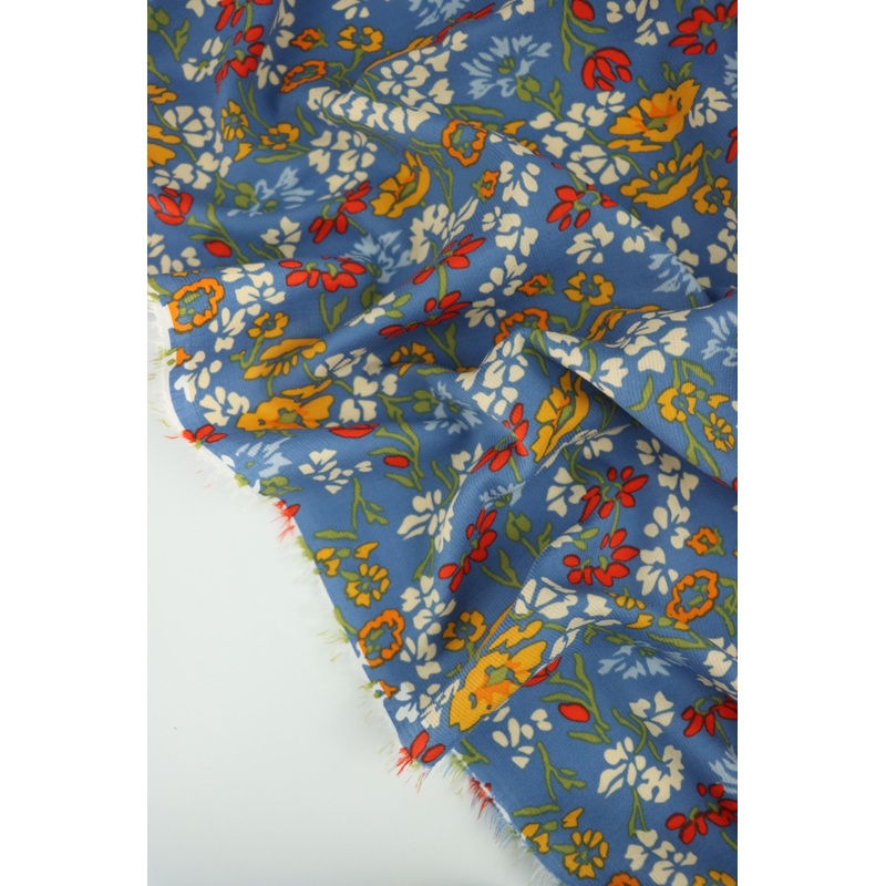 2YD PRECUT; Friday Floral 100% Organic Cotton Textured Woven