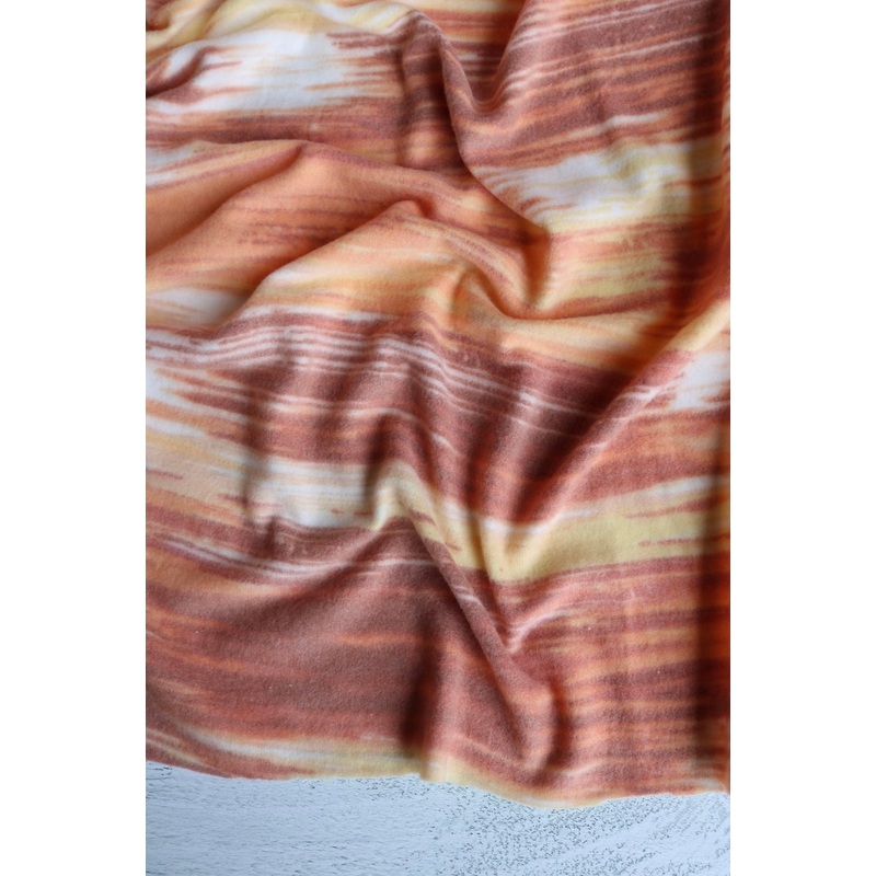 Terracotta & Peach Paint Streaks Alpaca Soft Brushed Sweater Knit