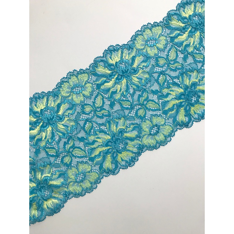 Blue & Yellow 6.75 Wide Stretch Lace