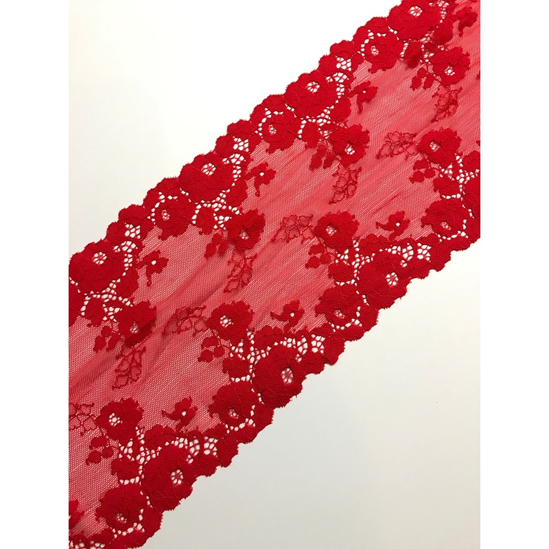 Red 6.5 Wide Stretch Lace