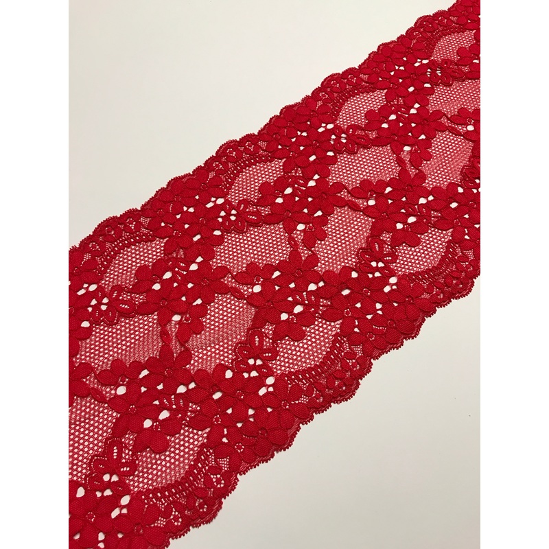 Red 7.25 Wide Stretch Lace