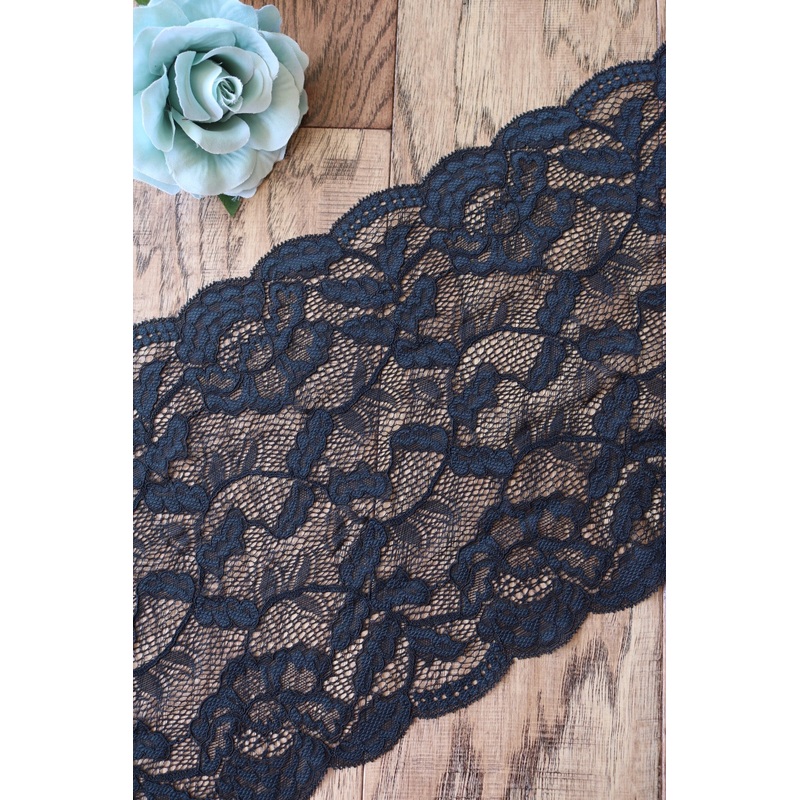 Black Smoke 9 Wide Stretch Lace