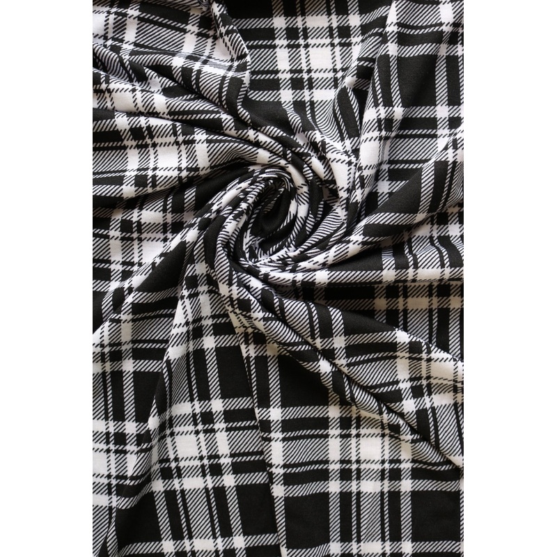 Black/White Plaid Spun Poly