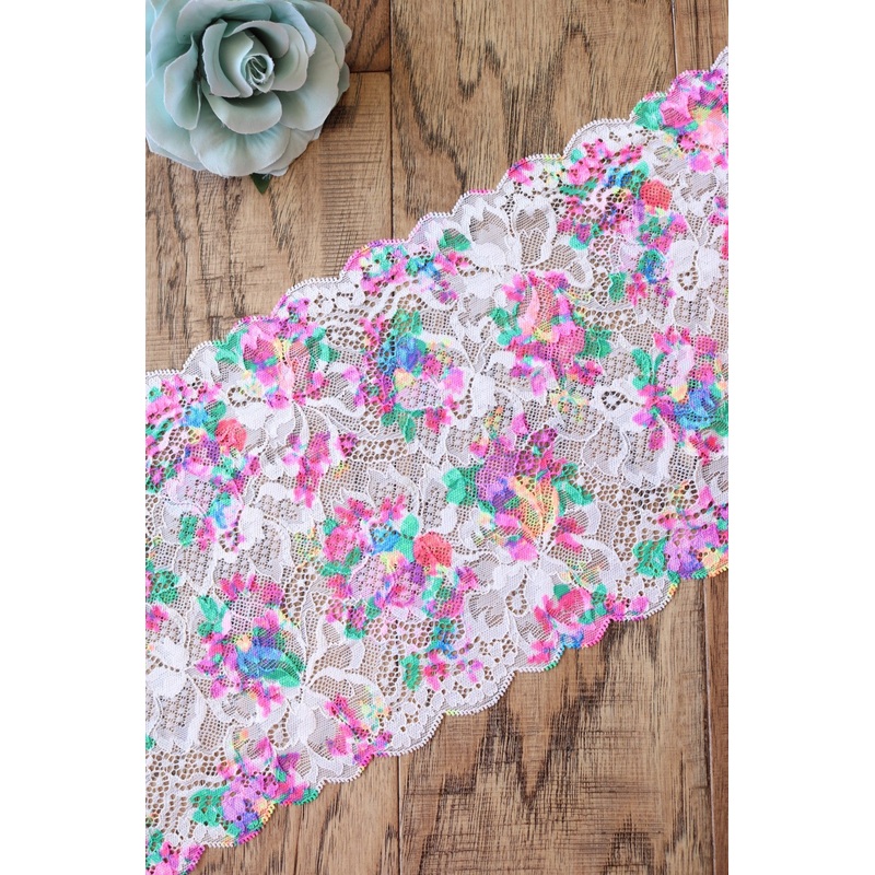 Bloomin’ Pink 7.75 Wide Stretch Lace
