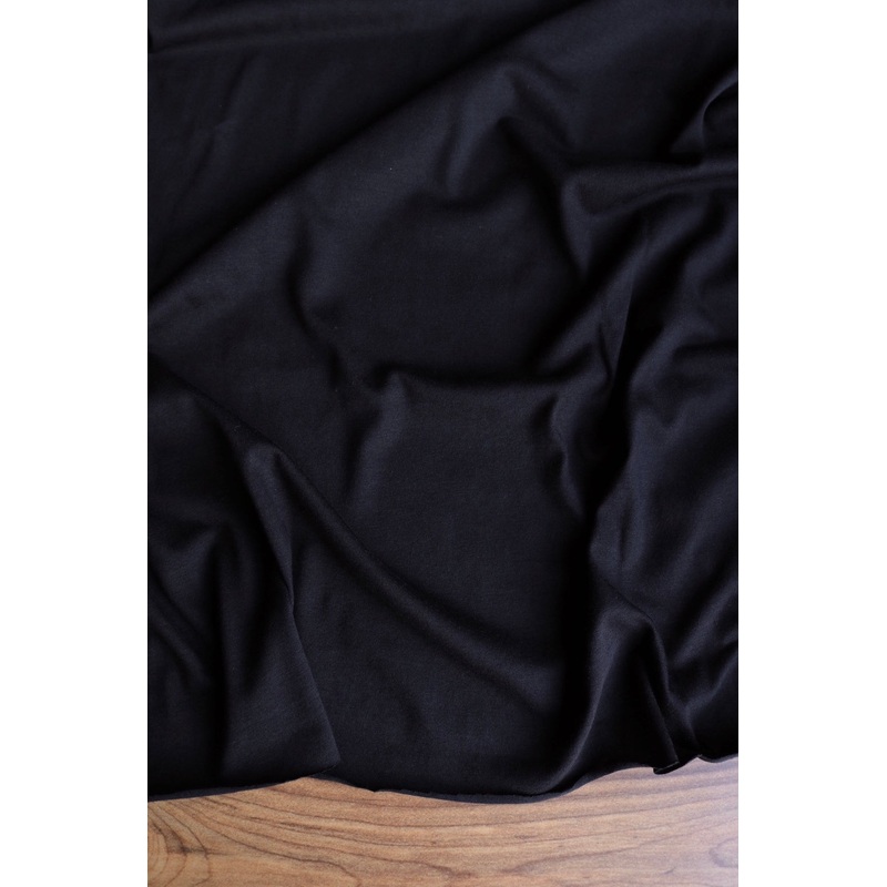 Black Lightweight Cotton Spandex Jersey