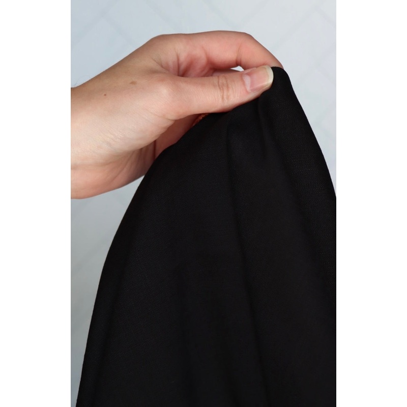 Black Montego Slub Stretch Woven