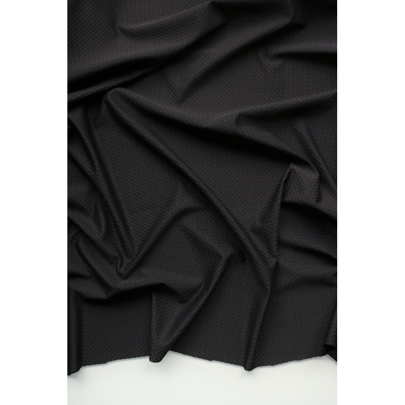 Black Crosshatch Nylon Spandex Tricot
