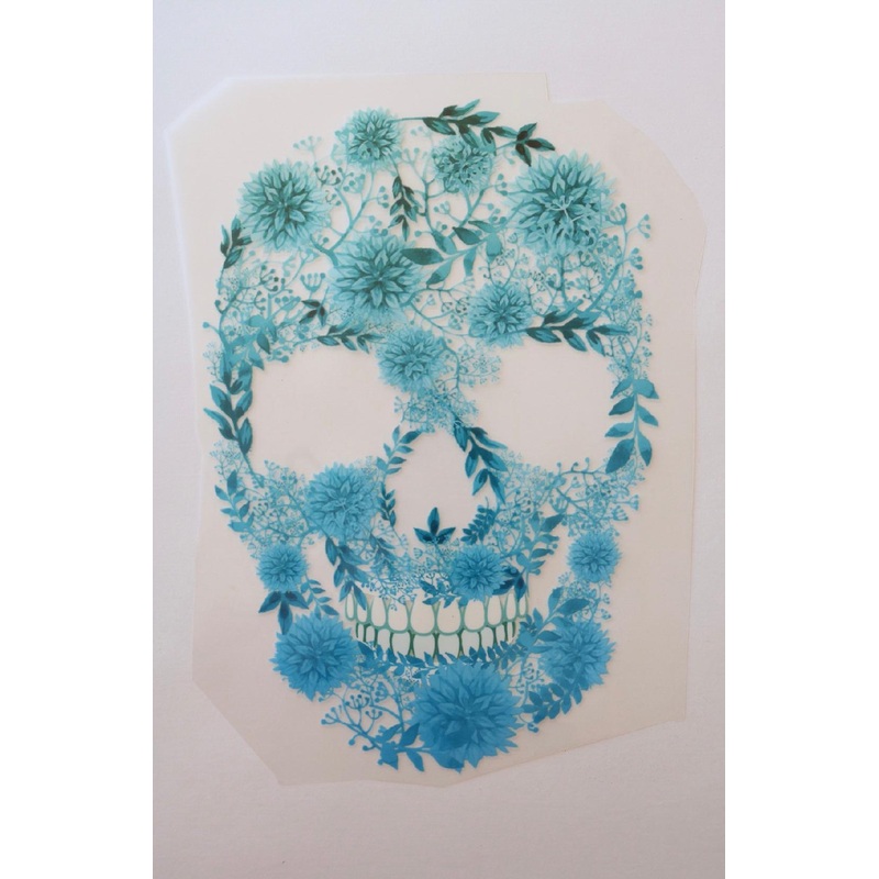 Blossoming Skull Heat Transfer, Iron-On