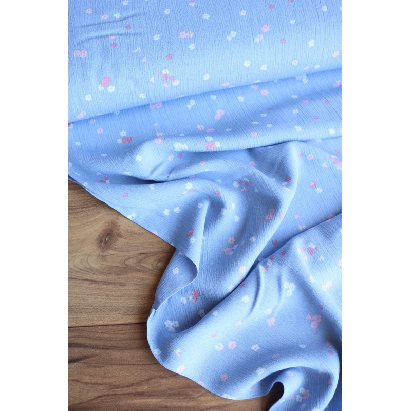 Blue Clippings | Sunset Studio Rayon Crinkle | Robert Kaufman