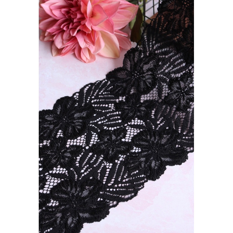 True Black 7.5 Wide Stretch Lace
