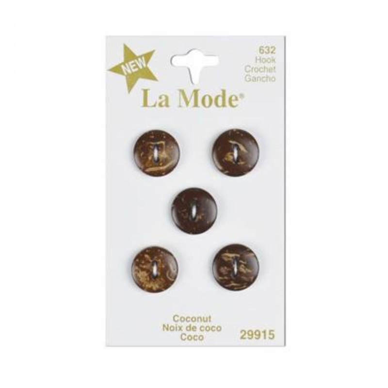 1/2 Brown Coconut Buttons | LaMode