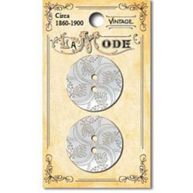 1 Art Nouveau Flower Pearl Buttons | LaMode