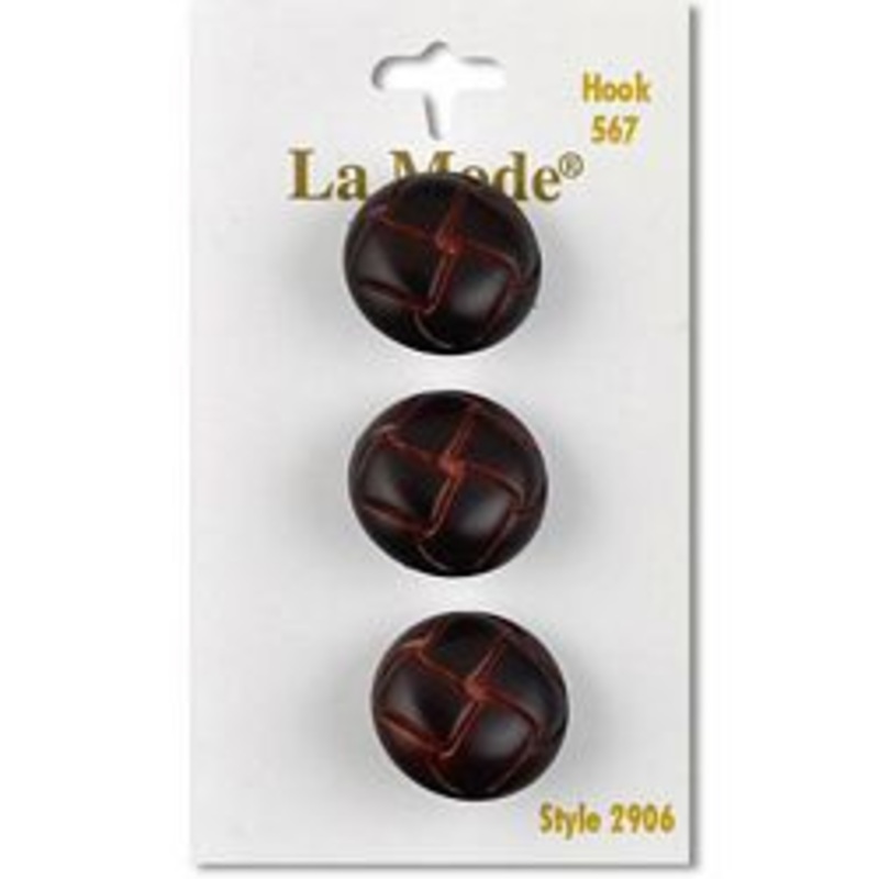 3/4 Brown Imitation Leather Buttons | LaMode