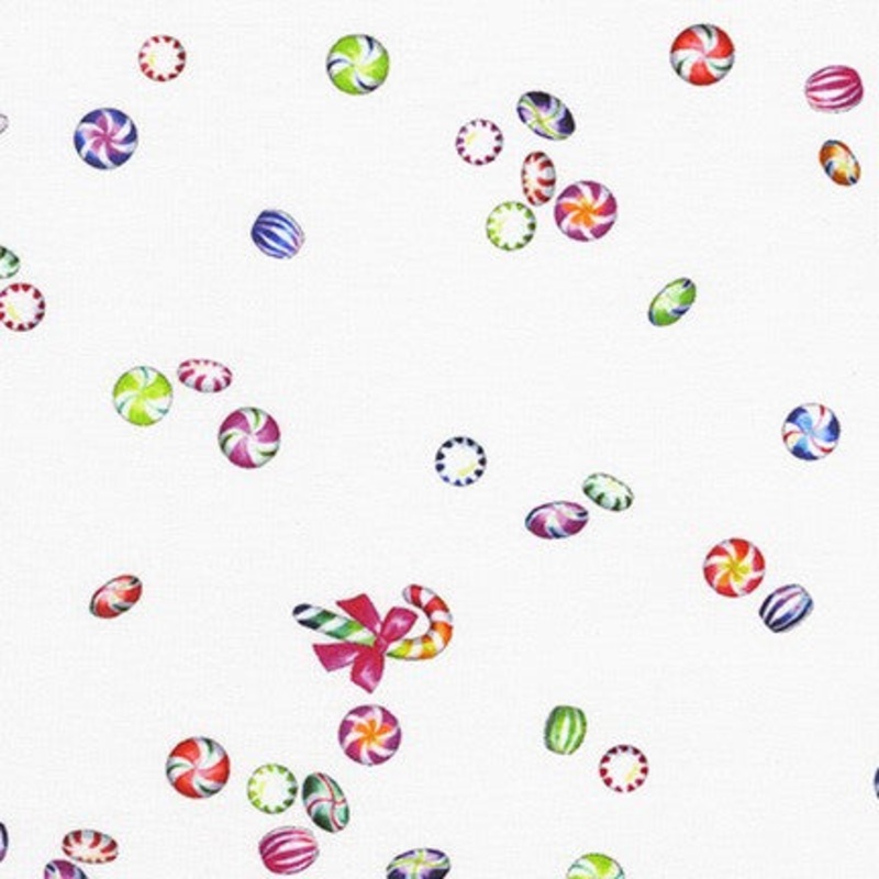 Tossed Candies On White | Wishwell: Glow Knits | Robert Kaufman