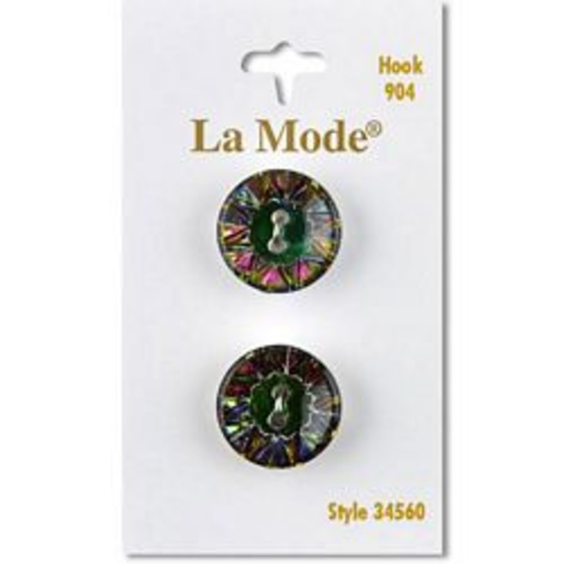 3/4 Irridescent Green Buttons | LaMode