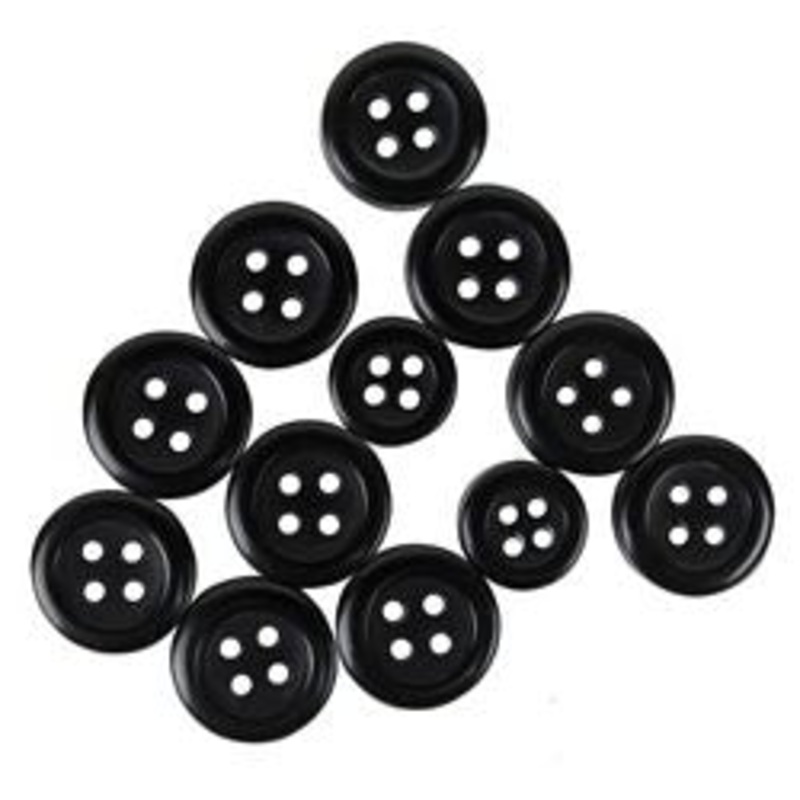 Black Shirt Set 3/8 & 7/16 Buttons | LaMode X89625272