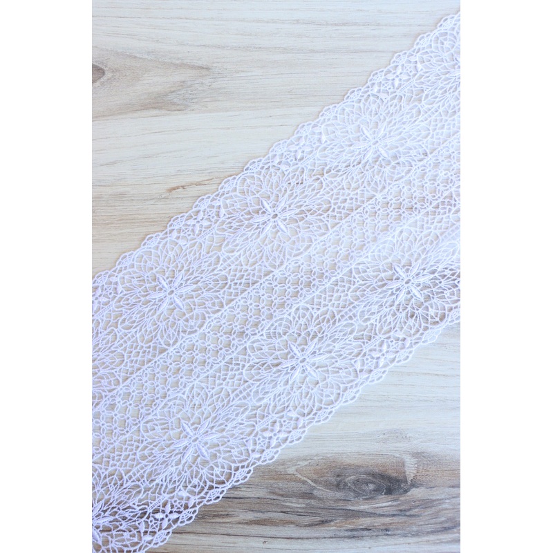Bright White 8 Wide Venice Lace