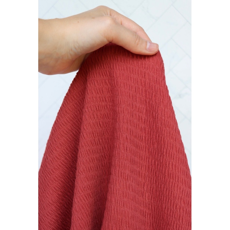 Terracotta Smocked Jersey Knit