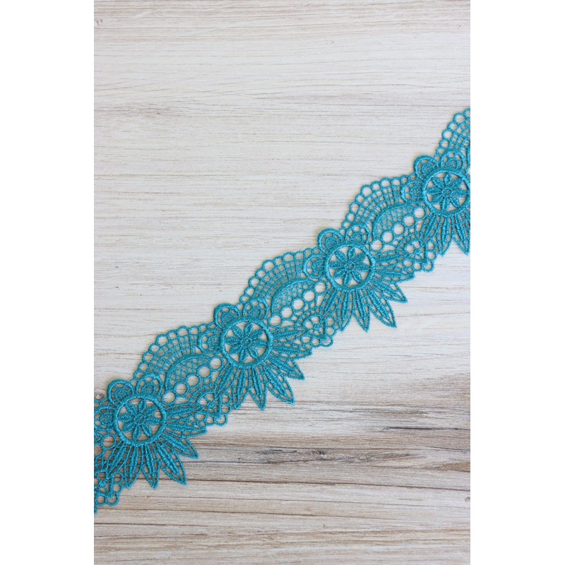 Turquoise 2 Wide Crochet Lace