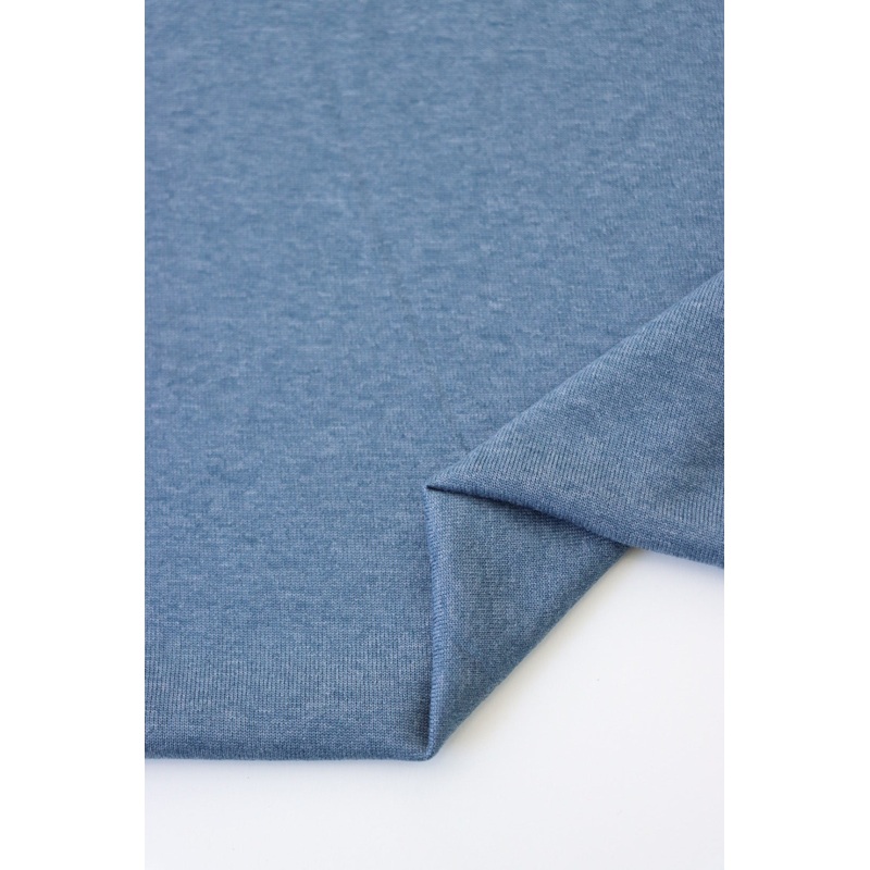 20YDS Heathered Mineral Blue Athletic Poly Jersey | Designer Deadstock