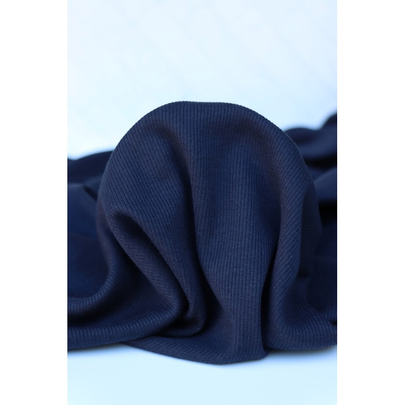 Black K-Deer Tencel Spandex 1×1 Rib Knit